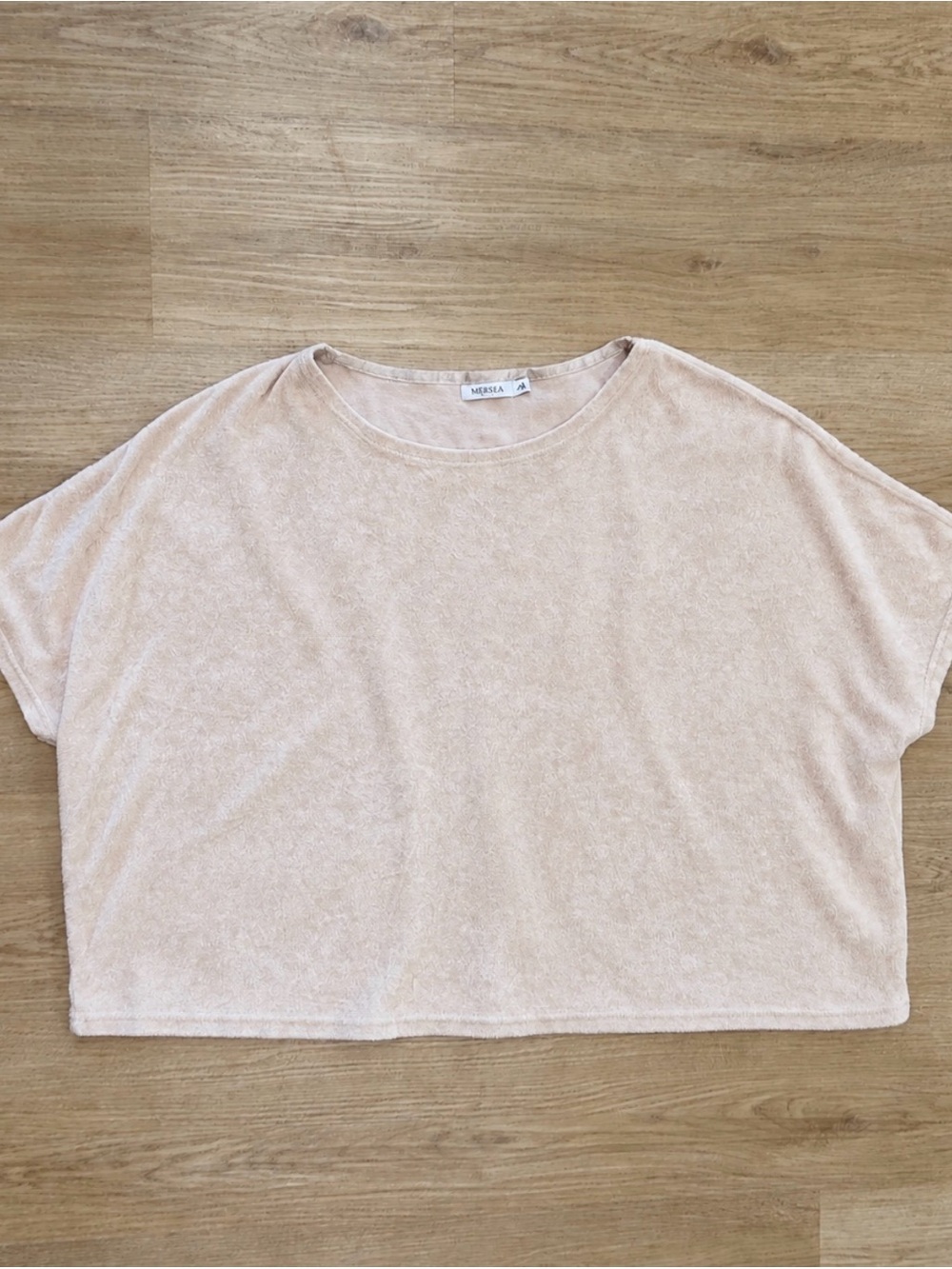 Mersea Light Beige Cropped Terry Tee